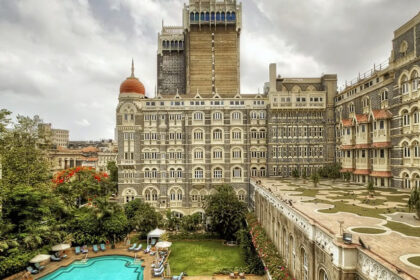 A view of the Taj Mahal Palace Hotel in Mumbai.