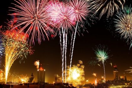 Fireworks at a New year party in Navi Mumbai for travellers to visit and explore.