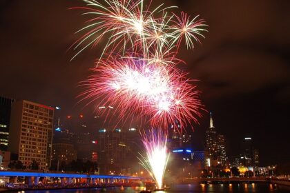 Display of grand fireworks for the New Year parties in Thane