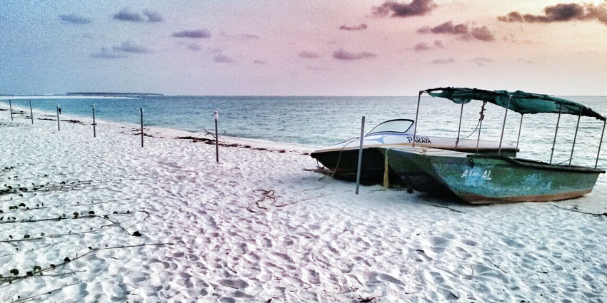The glass boat is used to sail within the lagoon and the tourists can see the underwater beauty through this