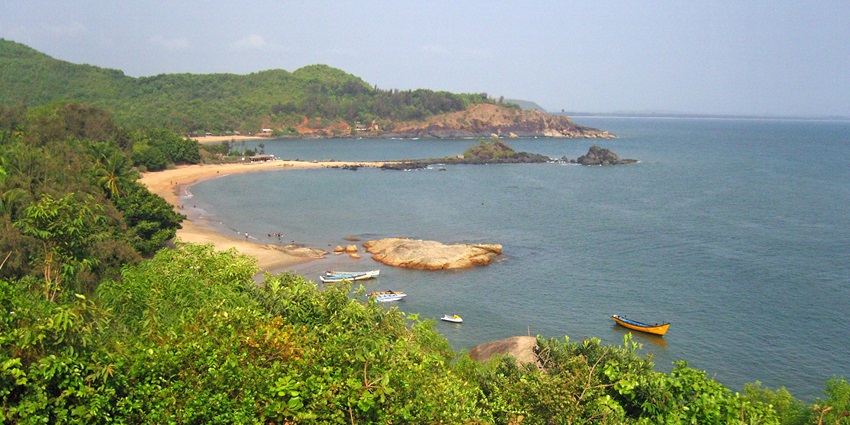 Om beach is a majestic place to visit near Gokarna