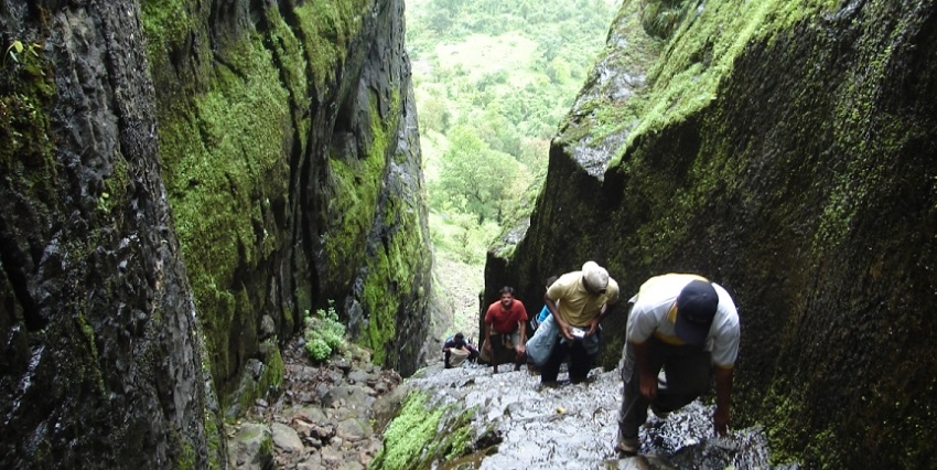 comfortable shoes and water bottle keeps you fit during your trek of Sarasgad Fort