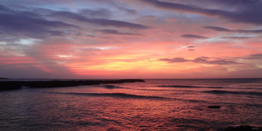 A view of the beautiful Ganpatipule sea where natural beauty in peace can be witnessed.