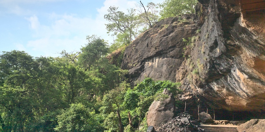 View of the Kondana Caves, highlighting the unique rock formations