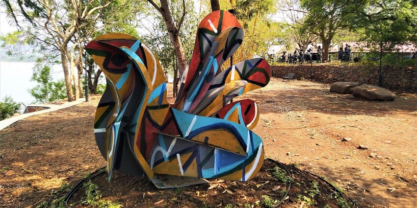 View of Sculpture by Raju Sutar at Zapurza Museum of Art & Culture