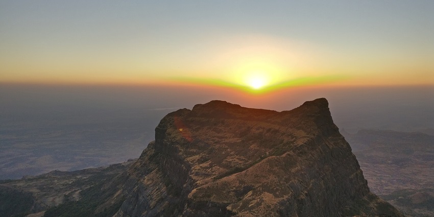 Image of sunset view of chota Kulang from Kulang fort in Shayadri (Western Ghats)