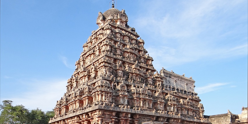 View of the intricate architecture and Pilgrims at Periyapalayam Temple