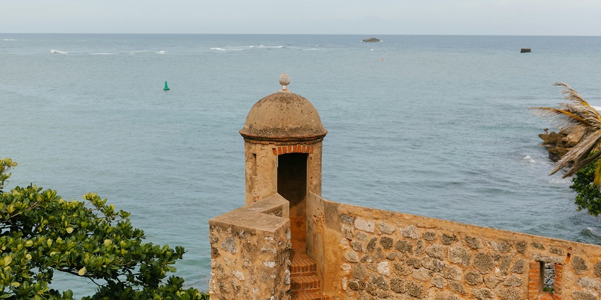 View from the Samangad fort roof looking over the lake affront