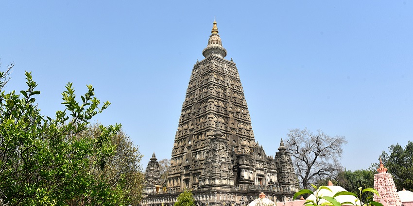 Close up view of the scenic Jivdani Temple.