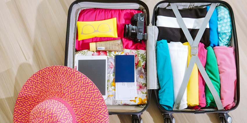 A packed backpack ready for an adventurous holiday getaway.