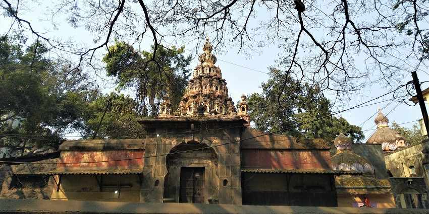 Wide angle view of the Baneshwar temple, a must visit for devotees