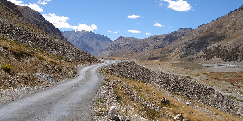 Scenic view of Leh-Manali Highway. Ladakh, India - travellers way to Puga Valley