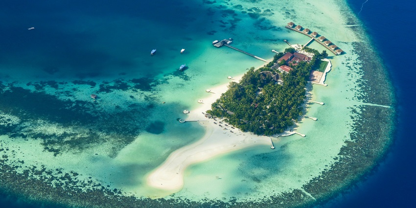 An image illustrating the bird’s eye view of Sumatra Island.