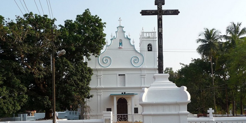 Panoramic view of the Our Lady of Grace Church which is one of the best places to visit in Margao for Couples