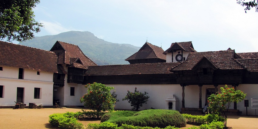 The historical Padmanabhapuram Palace showcases intricate wood carvings.