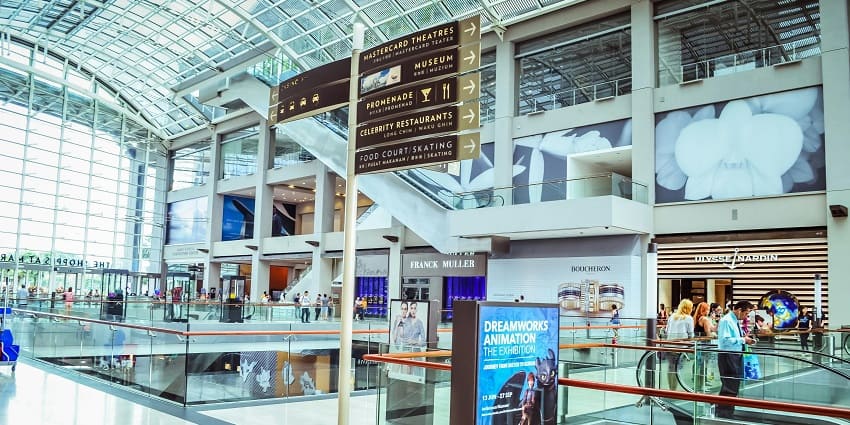 An inside view of the quaint Palladium Mall, a famous tourist attraction in Maharashtra.