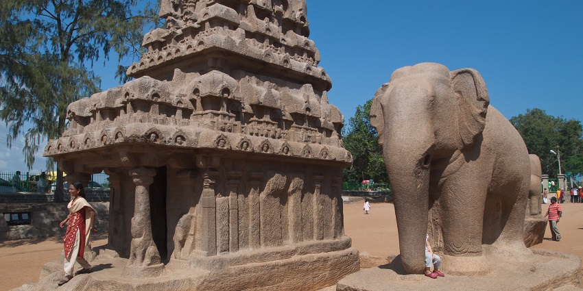 Pancha Rathas, a popular place near the Shore Temple amongst the tourists and visitors.