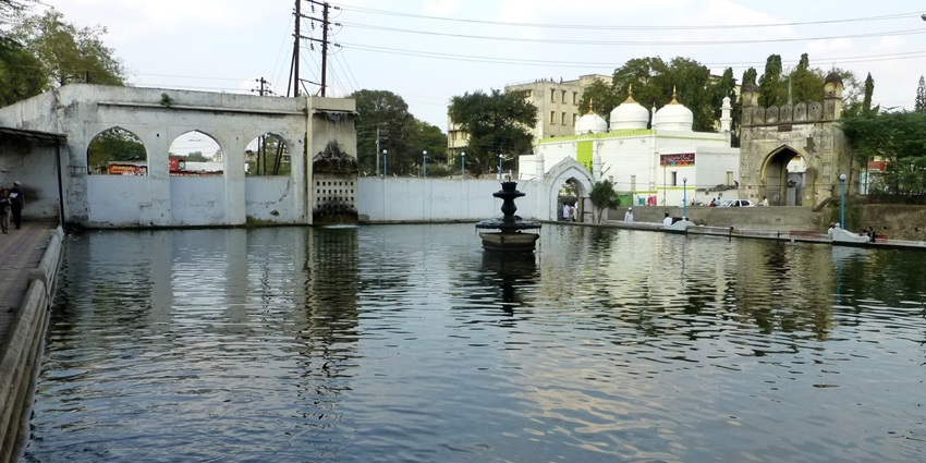 A serene view of the Pan Chakki, a historic water mill located near Daulatabad Fort.