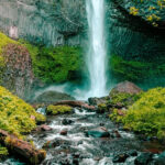 Image of a waterfall - the Panchalinga waterfall, located in Tamil Nadu, India