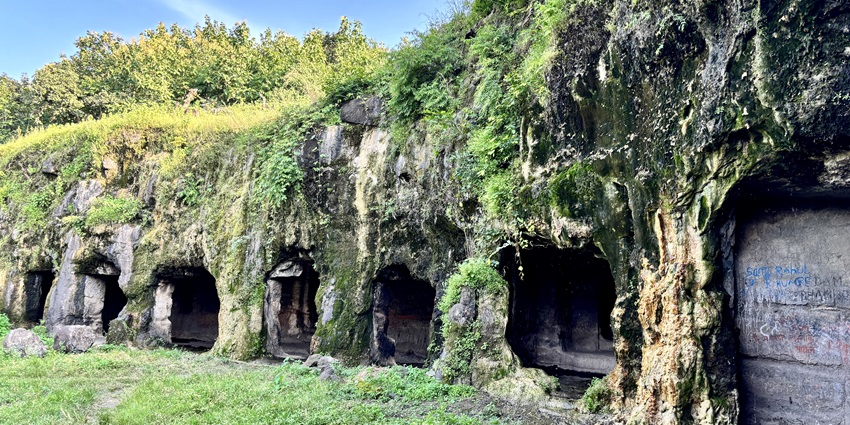 Scenic view of ancient rock-cut Pandav Leni caves one of the best places in Maharashtra