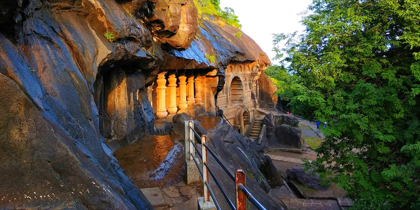 A glimpse of Pandav Leni Caves, the Ancient rock-cut caves with intricate carvings.