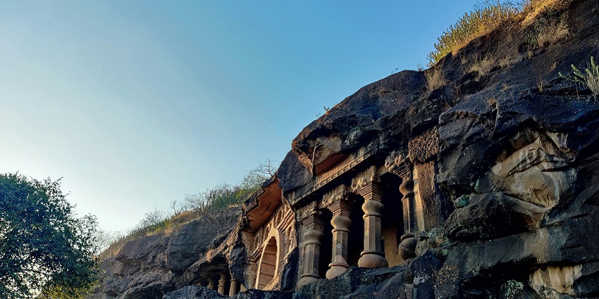 A view of the iconic Pandav Leni near Shiv Ganga Water Park, exuding rustic charm.