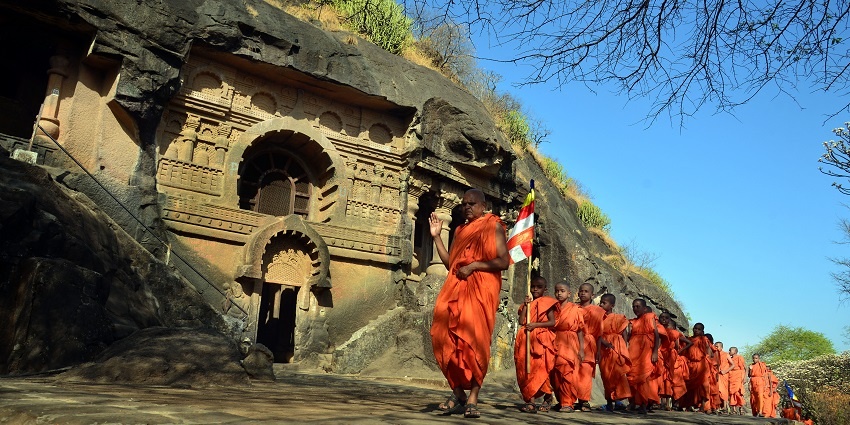 An image showcasing the PandavLeni Caves, a popular cave in Maharashtra for tourists.
