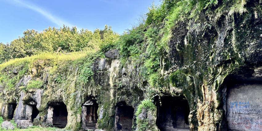 An image of the historic Pandavgad Fort offers scenic views and trekking opportunities.