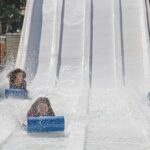 A panoramic view of Pandavleni Water Park, showcasing water slides and pools.