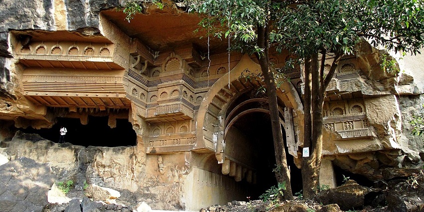 Caves with old rustic vibe and intricate carvings.