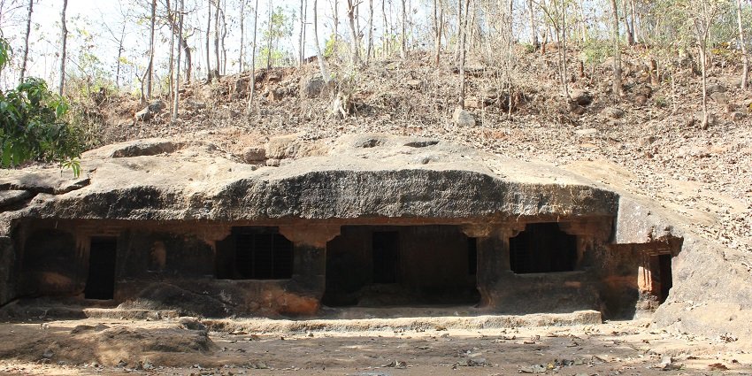 Panhalekaji Caves, a famous place near Maharashtra, featuring ancient rock-cut architecture