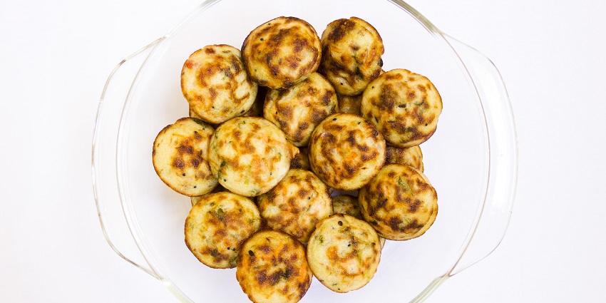 Small, round dumplings made from fermented rice batter, usually savory