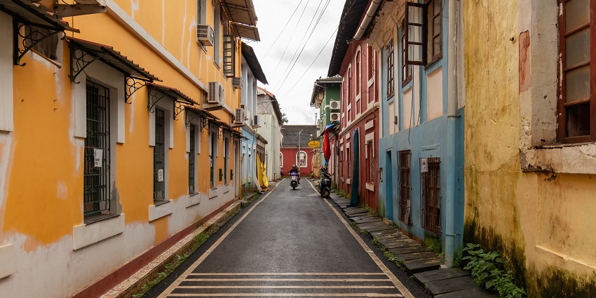 A view of the streets of Panjim, located in Goa.