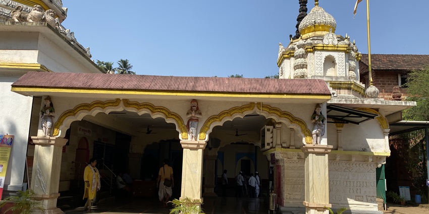 A serene temple for Lord Parshuram, surrounded by greenery, perfect for meditation.