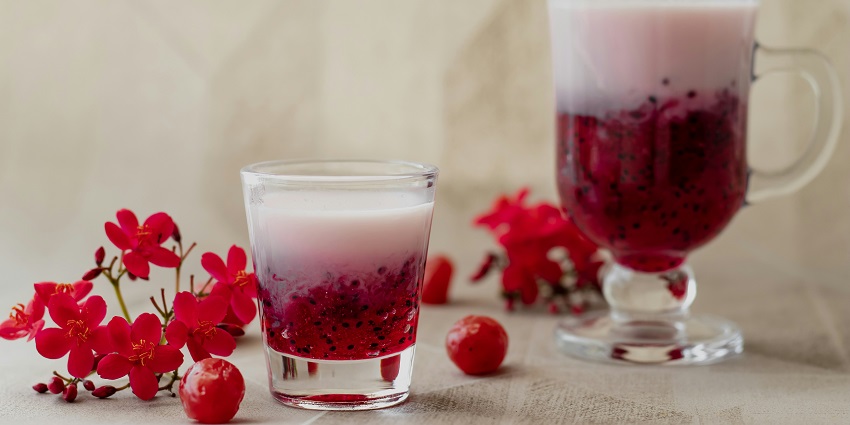 Falooda, mix of vermicelli and basil seeds in milk can crushed ice served with Malai Kulfi.