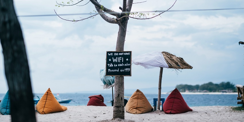 Relaxing at Sama-Sama Reggae Bar which is one of the things to do in Gili Trawangan.
