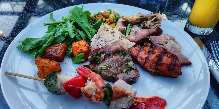 The amazing food plate of the coolest night spot in Kuta, i.e., Sky Garden Bali.