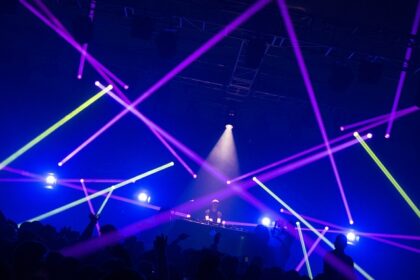 A glimpse of people dancing to the acoustical beats inside a club in West Bengal.