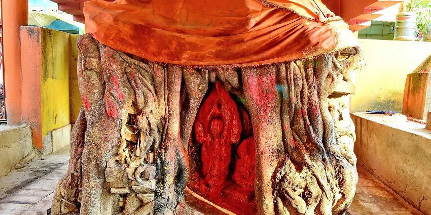 A view of Hanuman Temple in Taulihawa, Nepal, showcasing its intricate architecture.