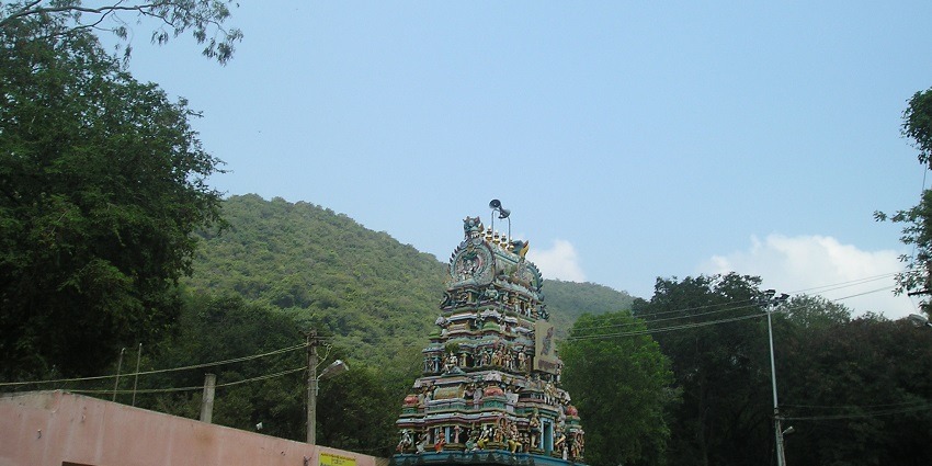 A temple view of Lord Murugan statue at Pazhamudircholai