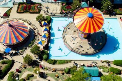 A bird’s eye view of the famous leisure hub of Andhra Pradesh decked with colouful slides.