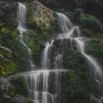 An image of the majestic Periyar Waterfall is on the Kalvarayan Hills, Tamil Nadu.