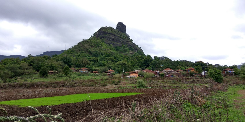 Landscape view of the Kothaligad Fort, also known as the Fort of Peth or Peth Fort.