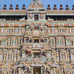 The spectacular view of a temple in Tamil Nadu with intricate details.