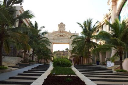 Distant view of the gate of Innovative film city, one of the best places to visit in Bangalore