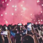 Spectacular fireworks illuminate the night sky, celebrating New Year's Eve in Bangalore.