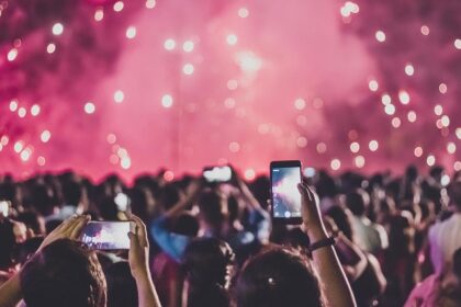 Spectacular fireworks illuminate the night sky, celebrating New Year's Eve in Bangalore.