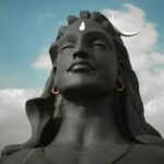 A glimpse of a majestic statue of Adiyogi or Lord Shiva elegantly nestled in Tamil Nadu.