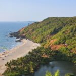 View of the Arambol beach in Goa, one of the top places to visit during the monsoon season