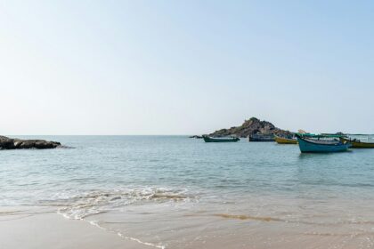 Take in the views of the Om Beach, a popular place to visit in Gokarna.